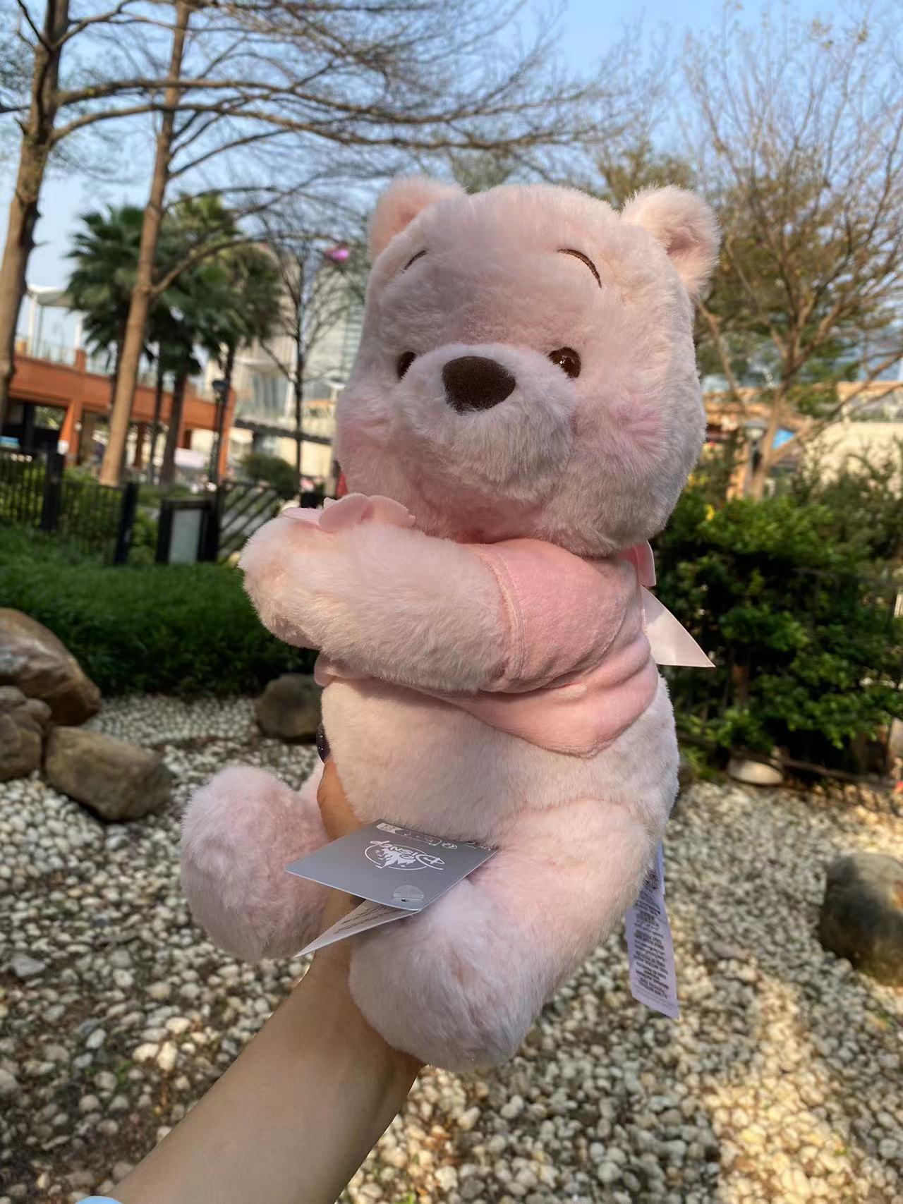 Disney Shanghai 2023 Sakura Winnie The Pooh Pink Bow Plush Doll