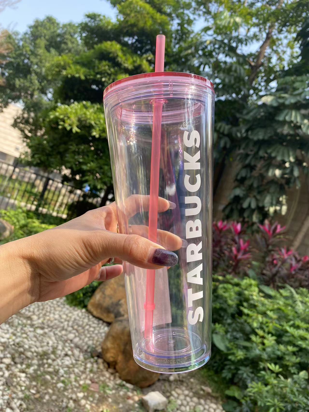 NEW Starbucks Clear Acrylic Cold Tumbler Cup