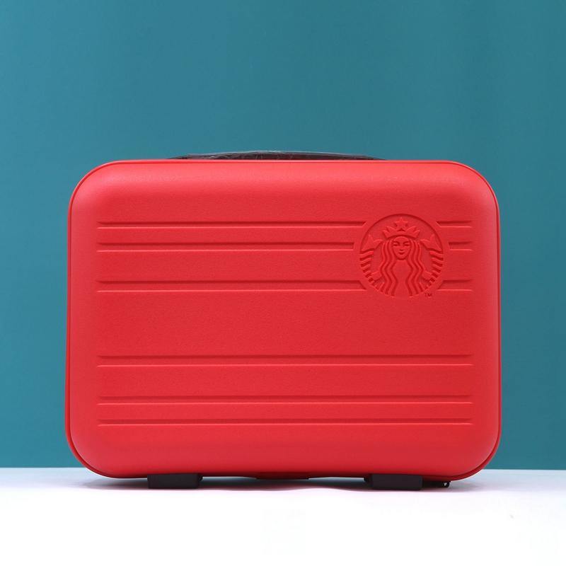 Starbucks 2020 China Pink / Green/ Red Mini Portable Travel Mini SuitCase - Yvonne12785
