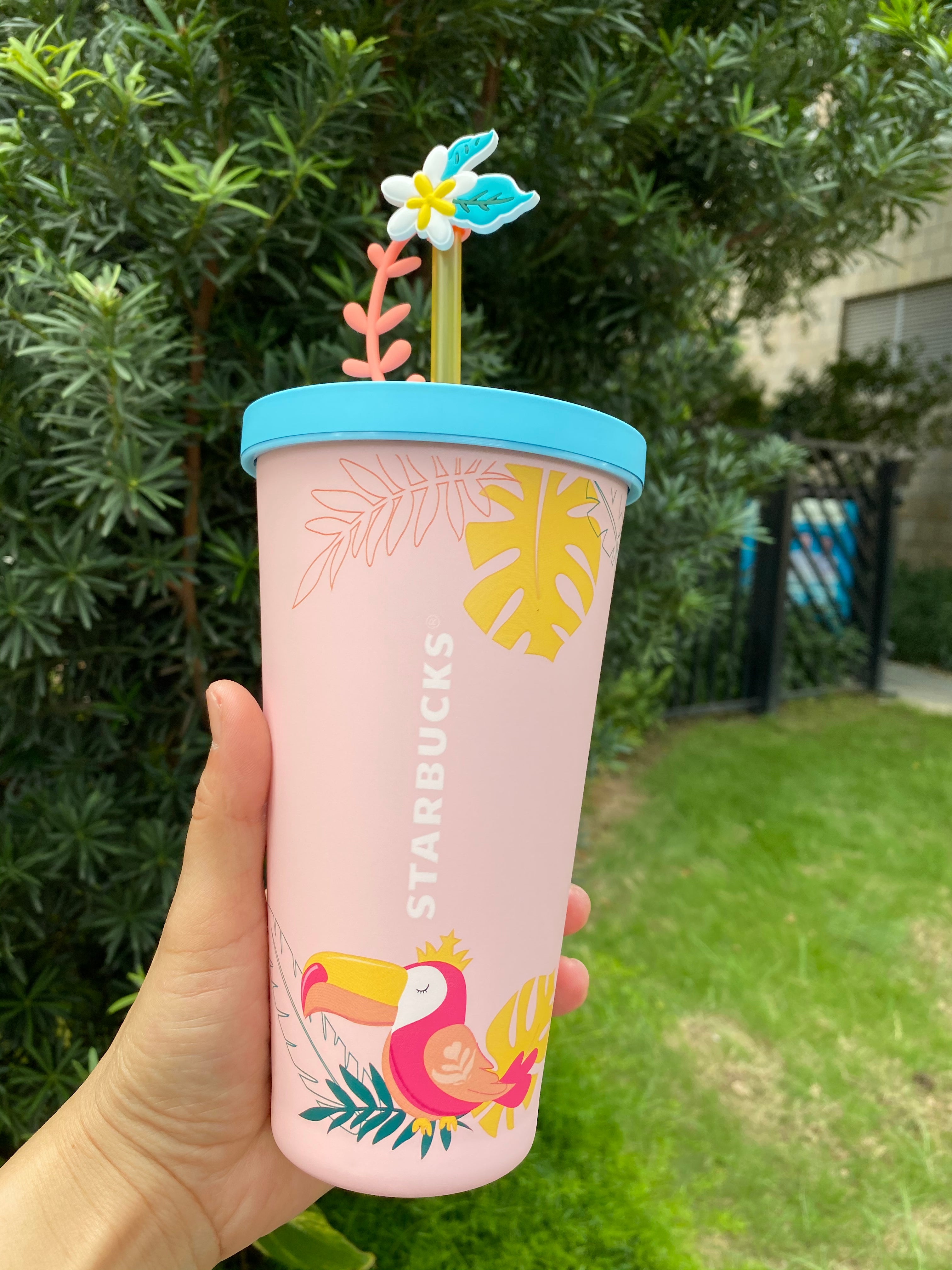 Starbucks China 2021 Colorful jungle Frappuccino Style Glass Straw