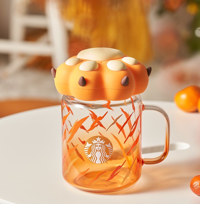 promotion Starbucks China 2022 Halloween orange Pumpkin straw studded