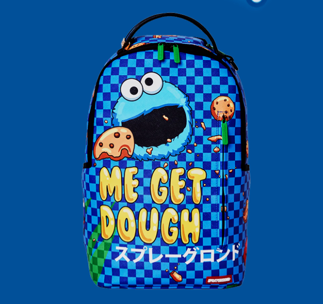 Sprayground Cookie Monster Backpack Sesame Street Blue Laptop Books Sc