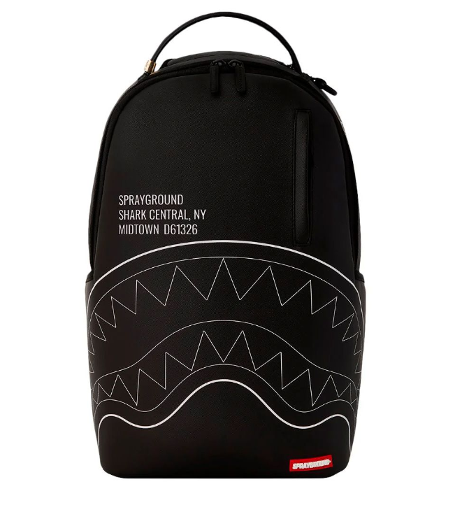 Sprayground Backpack Shark Central Black Solid Laptotp Books School Bag (DLXV)