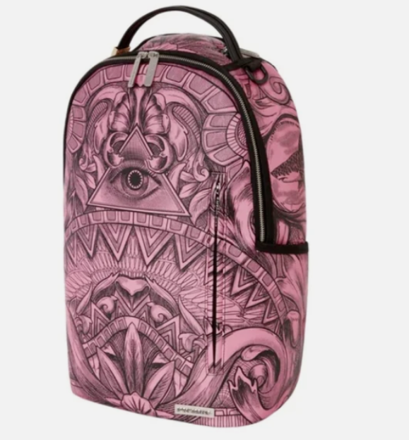 Sprayground Backpack Society Of Sharks Money Technique Pink Laptop School Bag