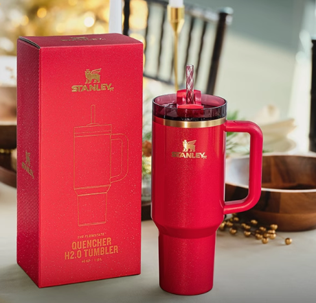 Stanley Christmas 2024 40oz Red Straw Cup Tumbler