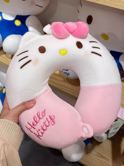 Cute Hello Kitty Travel Plush U-Shaped Pillow Cushion