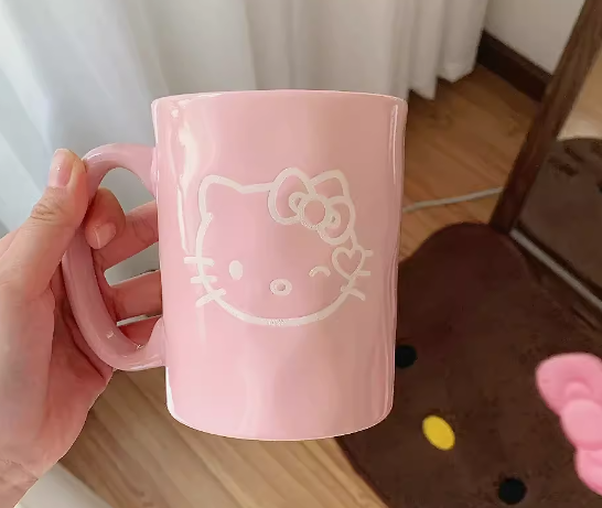 Hello Kitty Ceramic Pink Coffee Tea Mug Cup