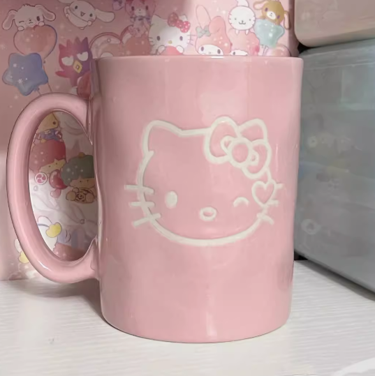 Hello Kitty Ceramic Pink Coffee Tea Mug Cup