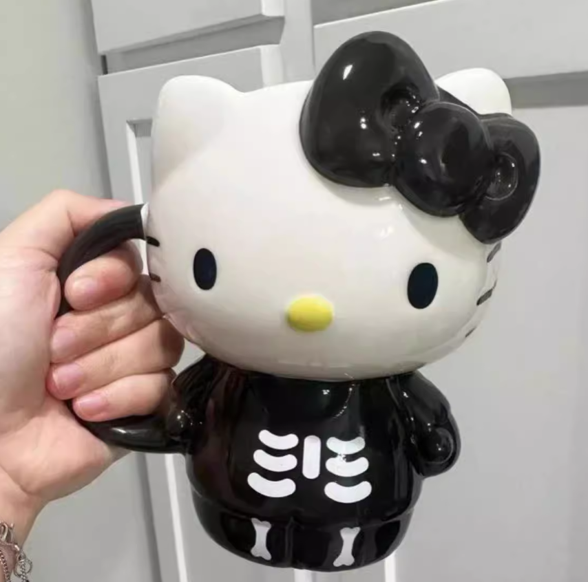 Hello Kitty Skull Black Ceramic Coffee Tea Mug 13.5 oz Cup