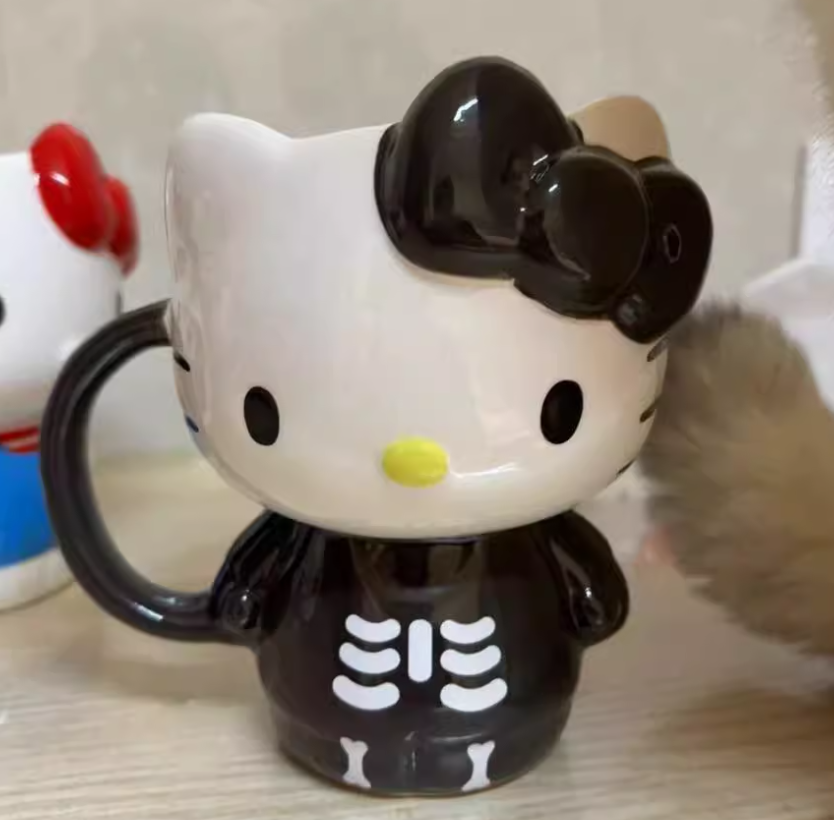 Hello Kitty Skull Black Ceramic Coffee Tea Mug 13.5 oz Cup