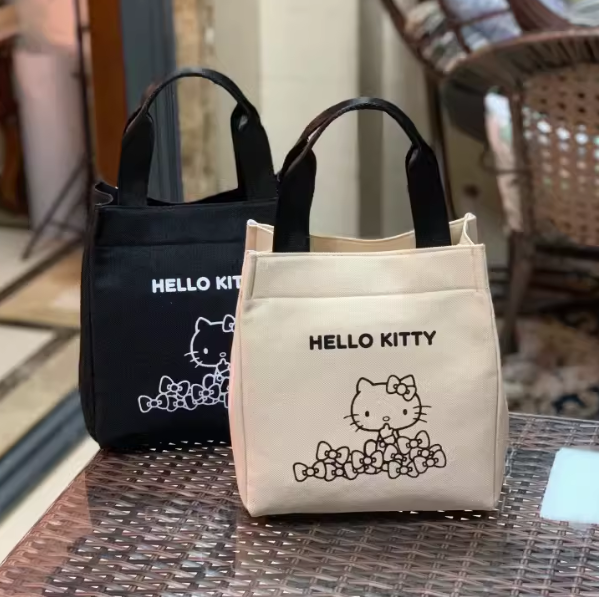 Cute Hello Kitty Hand Bag Black / Beige Bag