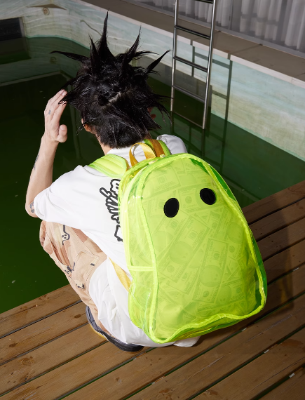 Halloween Ghost Backpack Neon Transparent Clear Colors Money Print Cool Bag