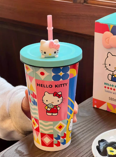 Hello Kitty Stainless Steel Cup 17oz Tumbler With Ornament