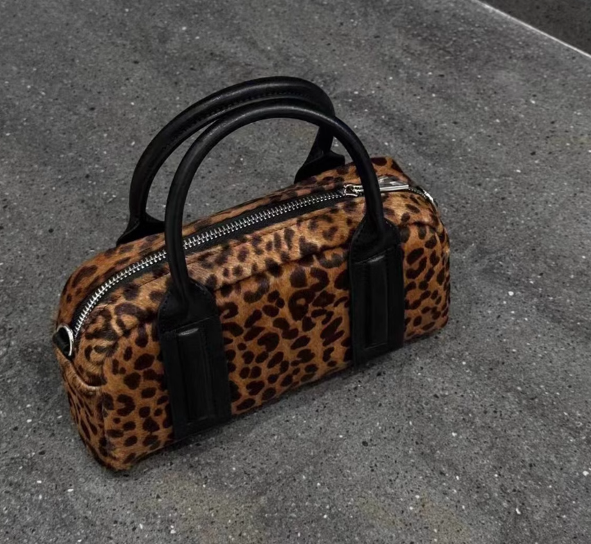 Leopard Velvet Shoulder Crossbody Bag Hand Bag