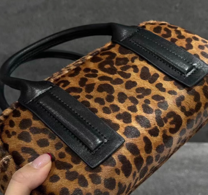 Leopard Velvet Shoulder Crossbody Bag Hand Bag