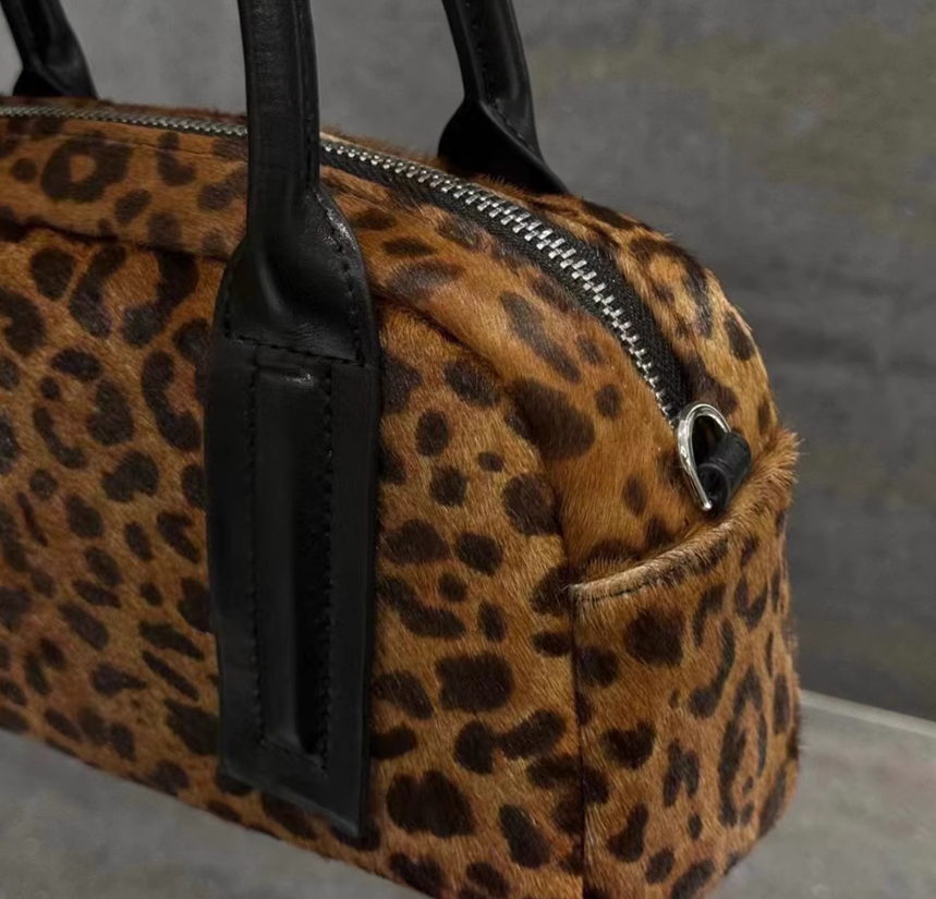 Leopard Velvet Shoulder Crossbody Bag Hand Bag