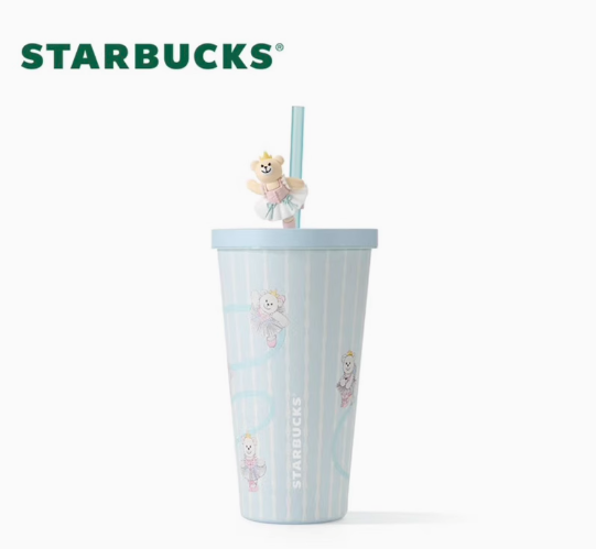 Starbucks Princess Collection 2024 Stainless Steel 18.5oz Straw Cup With Cute Topper