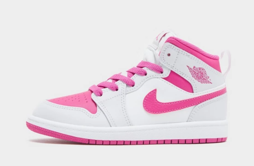 US STOCK !!! Nike Air Jordan AJ1 Mid GS Fire Pink White Shoes FD8780-500