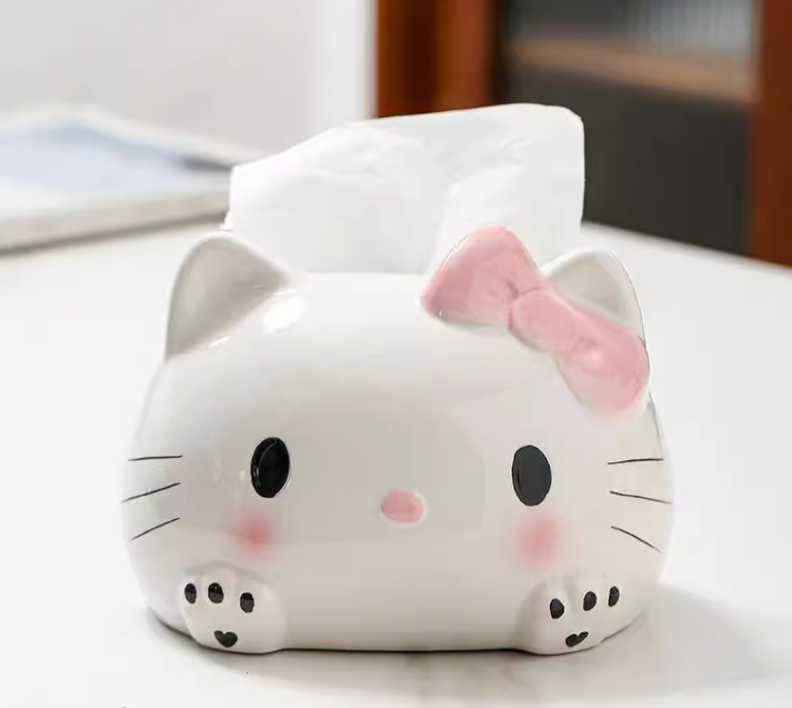 Cute Hello Kitty Tissue Ceramic Box