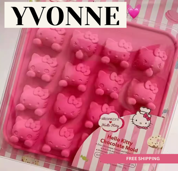 Hello Kitty Pink Ice Cube Silicone Tray Chocolate Mold Cartoon