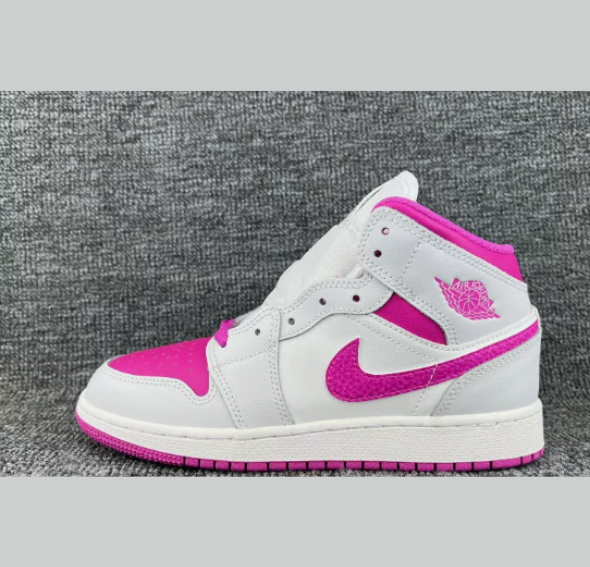 US STOCK !!! Nike Air Jordan AJ1 Mid GS Fire Pink White Shoes FD8780-500