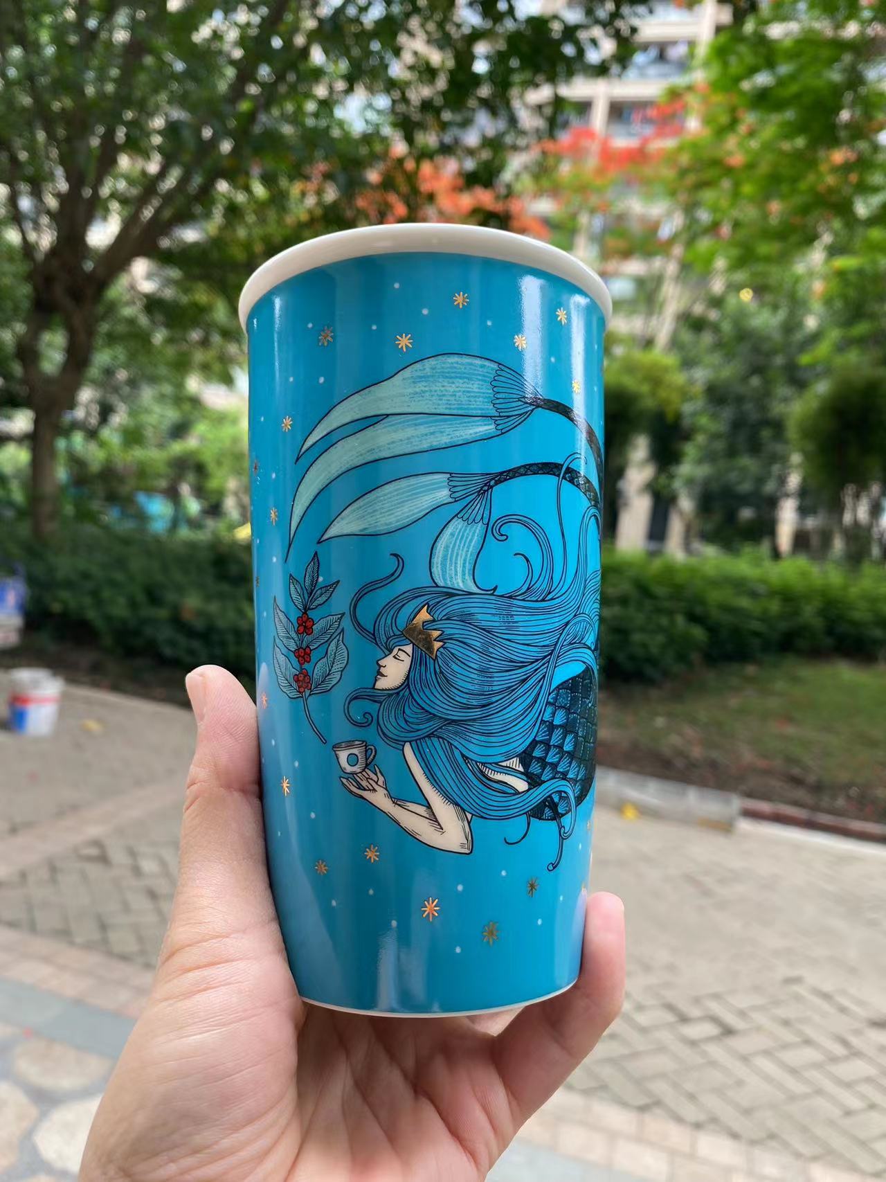 Starbucks Blue Mermaid 12oz Ceramic Cup