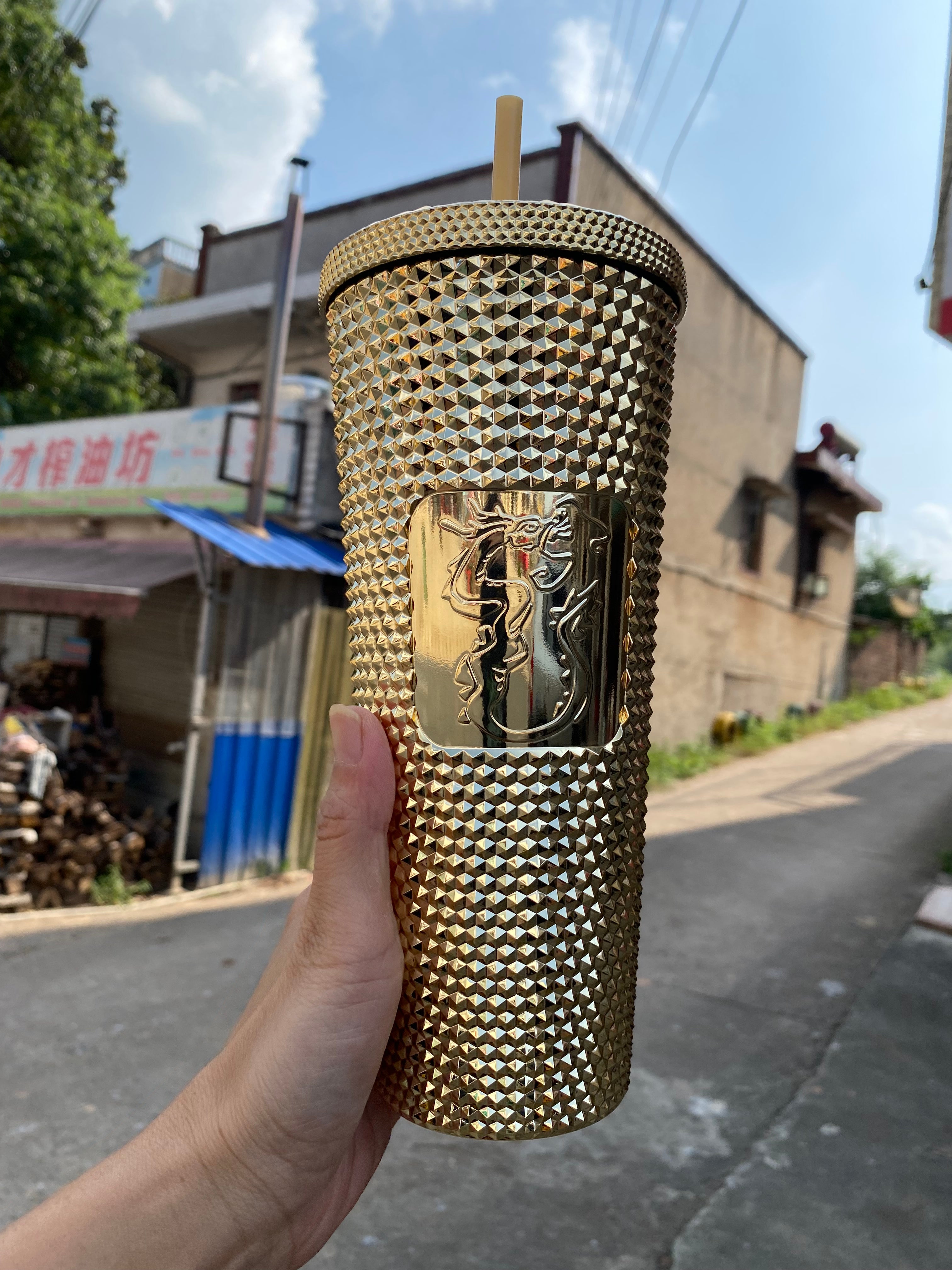 Starbucks China 2024 Year Of The Dragon Gold Studded 24oz Cup