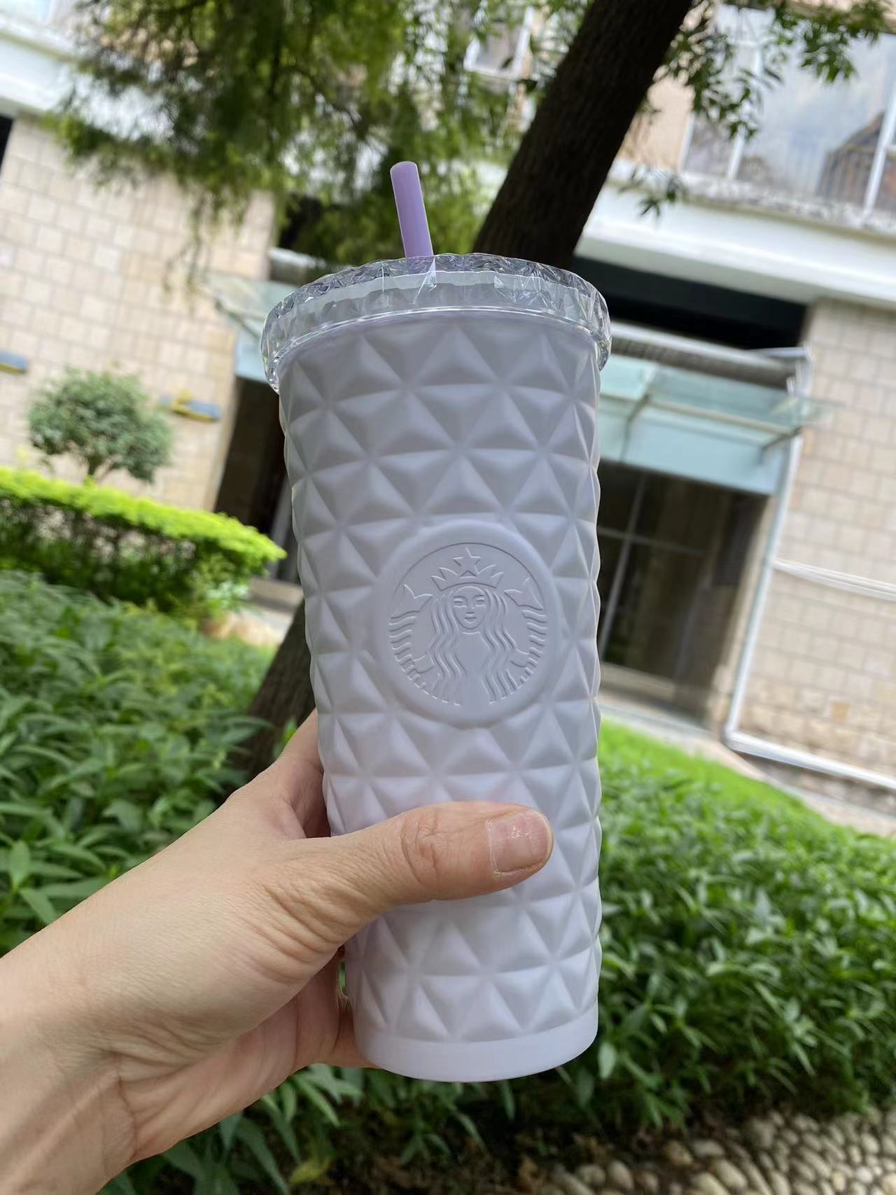 New China Starbucks 2022 Summer Matte White Studded 24oz Tumbler