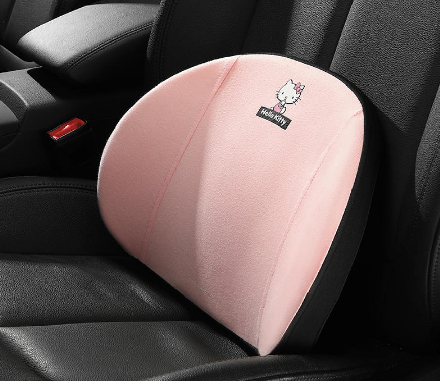 Hello Kitty Car Pillow Waist Support Breathable Powder Pink Cushion