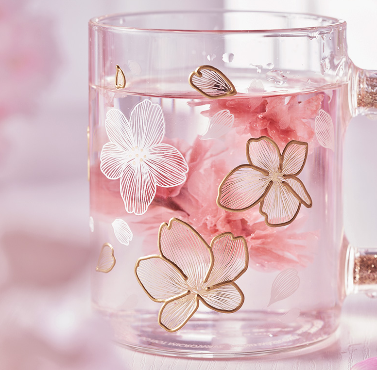 Cherry Blossom Sakura Pink Glitter Jeweled Cup 710ml/24,01oz