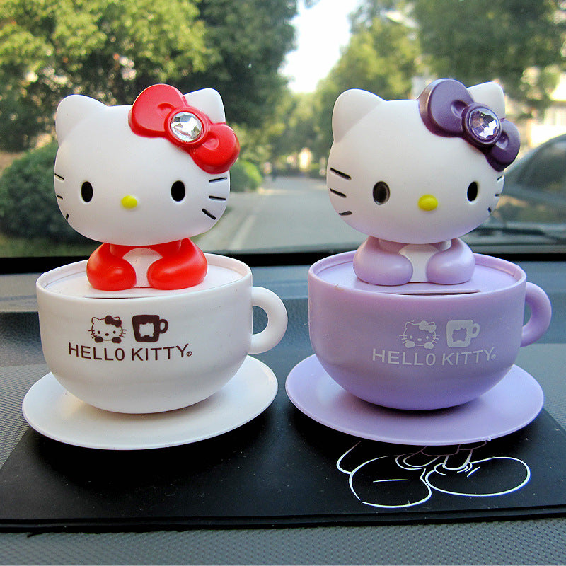 Hello Kitty Moving Head Solar Car Decoration Pink Red Purple Set Of 3 Ornaments