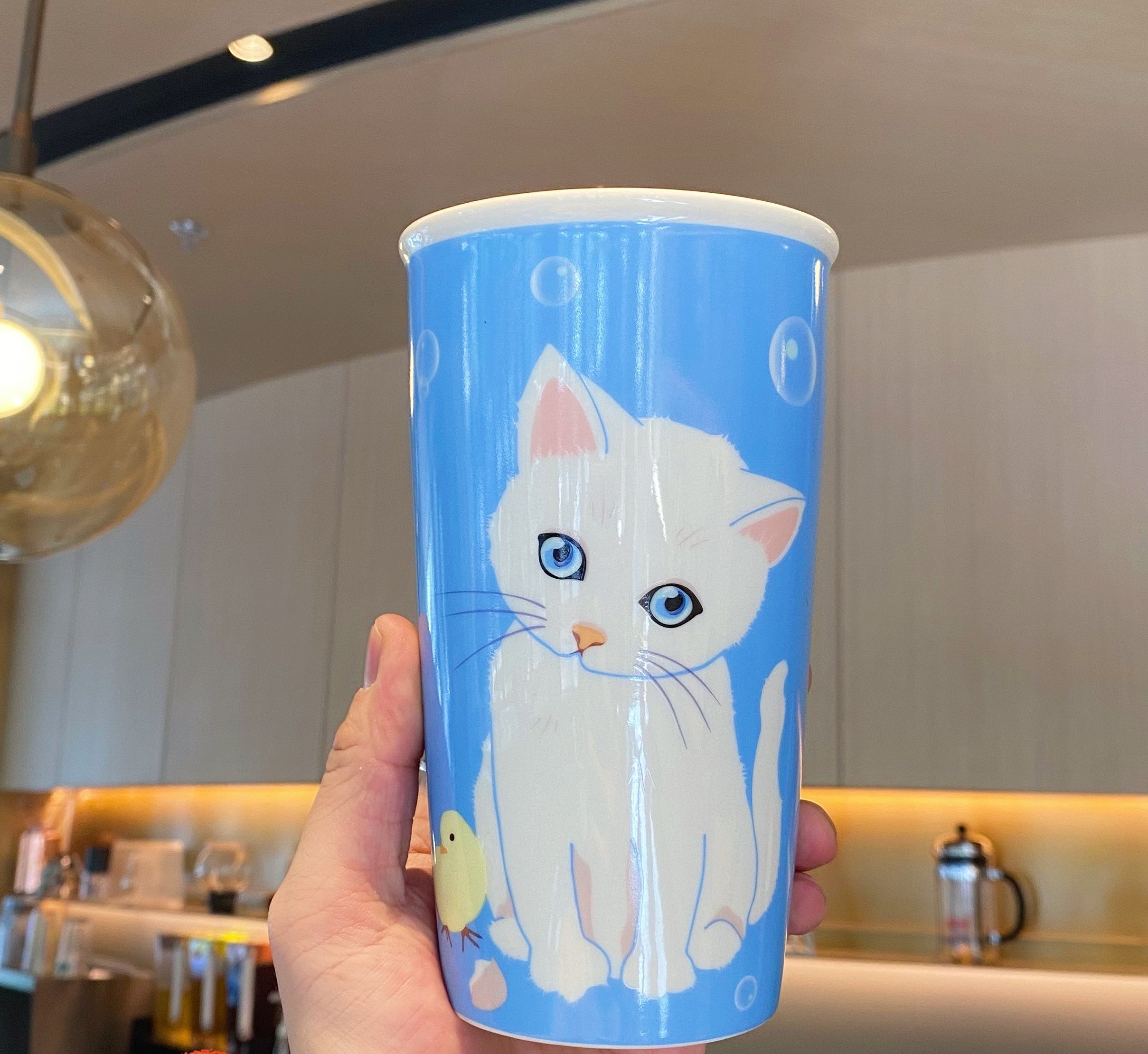 Starbucks Blue Cat 12oz Ceramic Cup