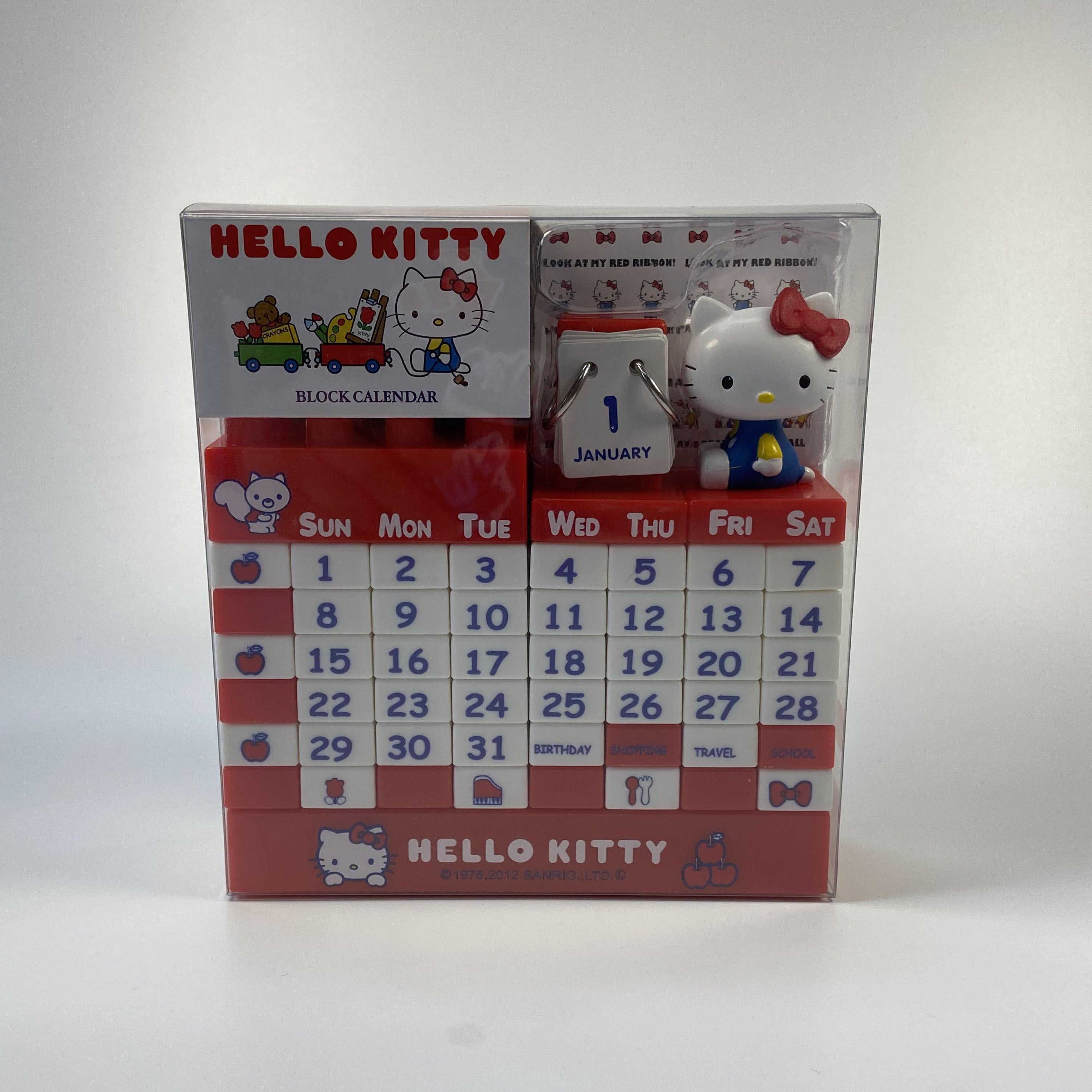 Hello Kitty Cute Three-Dimensional Desktop Calendar Pink / Red