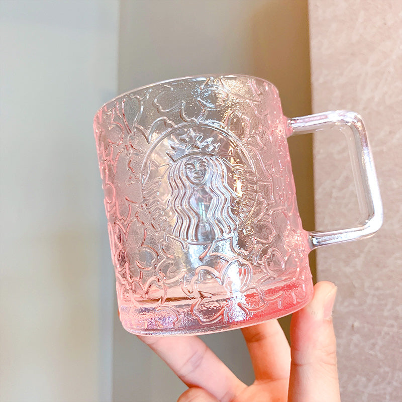 Starbucks Pink Cherry Blossom Gradient Mug With The Glass Straw