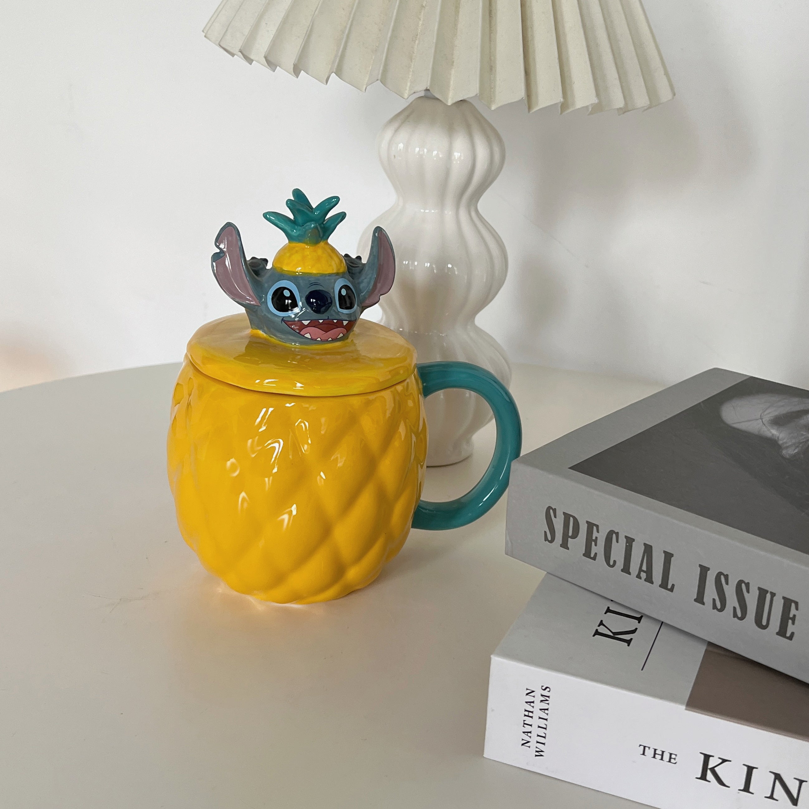 Stitch Cartoon Yellow Pineapple Ceramic Mug