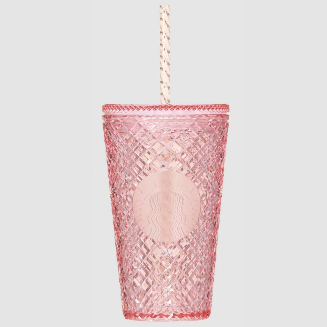 Starbucks 2023 Japan Pink Jeweled Grande Studded 16oz Straw Cup