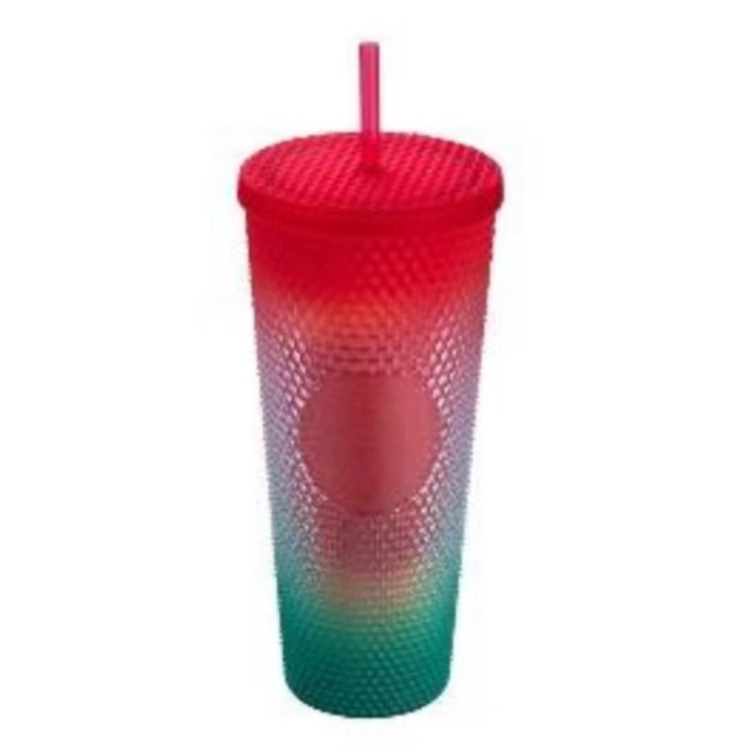 Starbucks summer colorful water park pattern fresh glass straw accompanying  cup