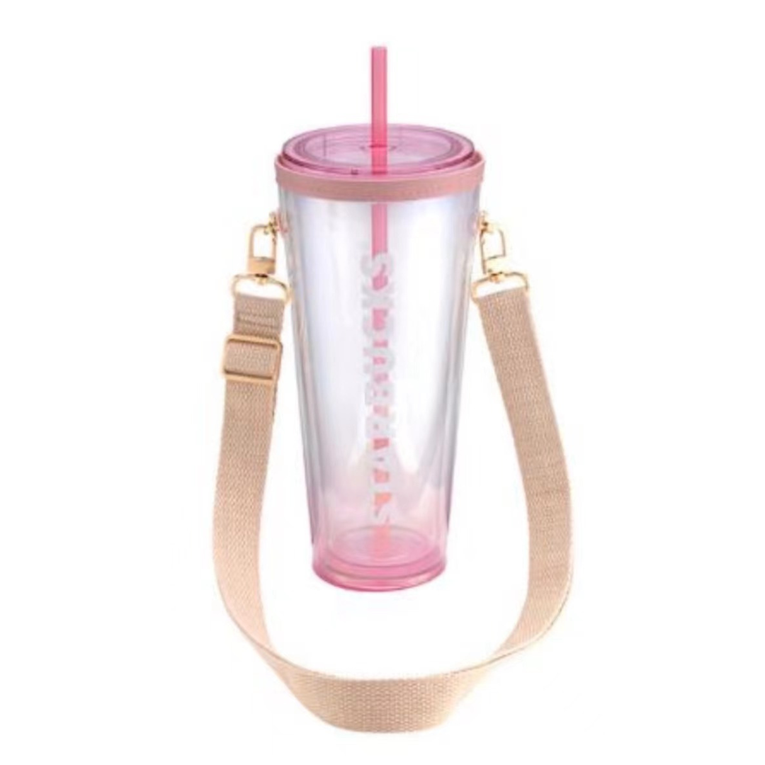 PRE ORDER 2023 Starbucks Taiwan To Go 24oz Plastic Straw Cup  Tumbler With A Strap