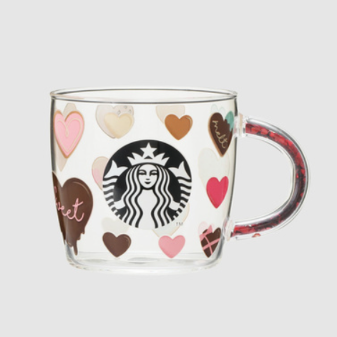 PRE ORDER 2023 Starbucks Japan Valentine's Day Heart Glass 10oz Cup