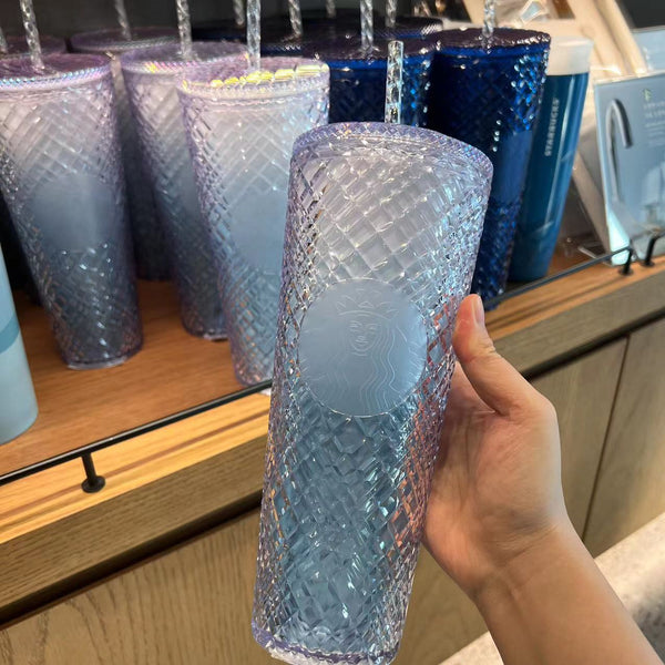 Threshold Blue Plastic Textured Tall Tumbler Drinking Glass Cup 4