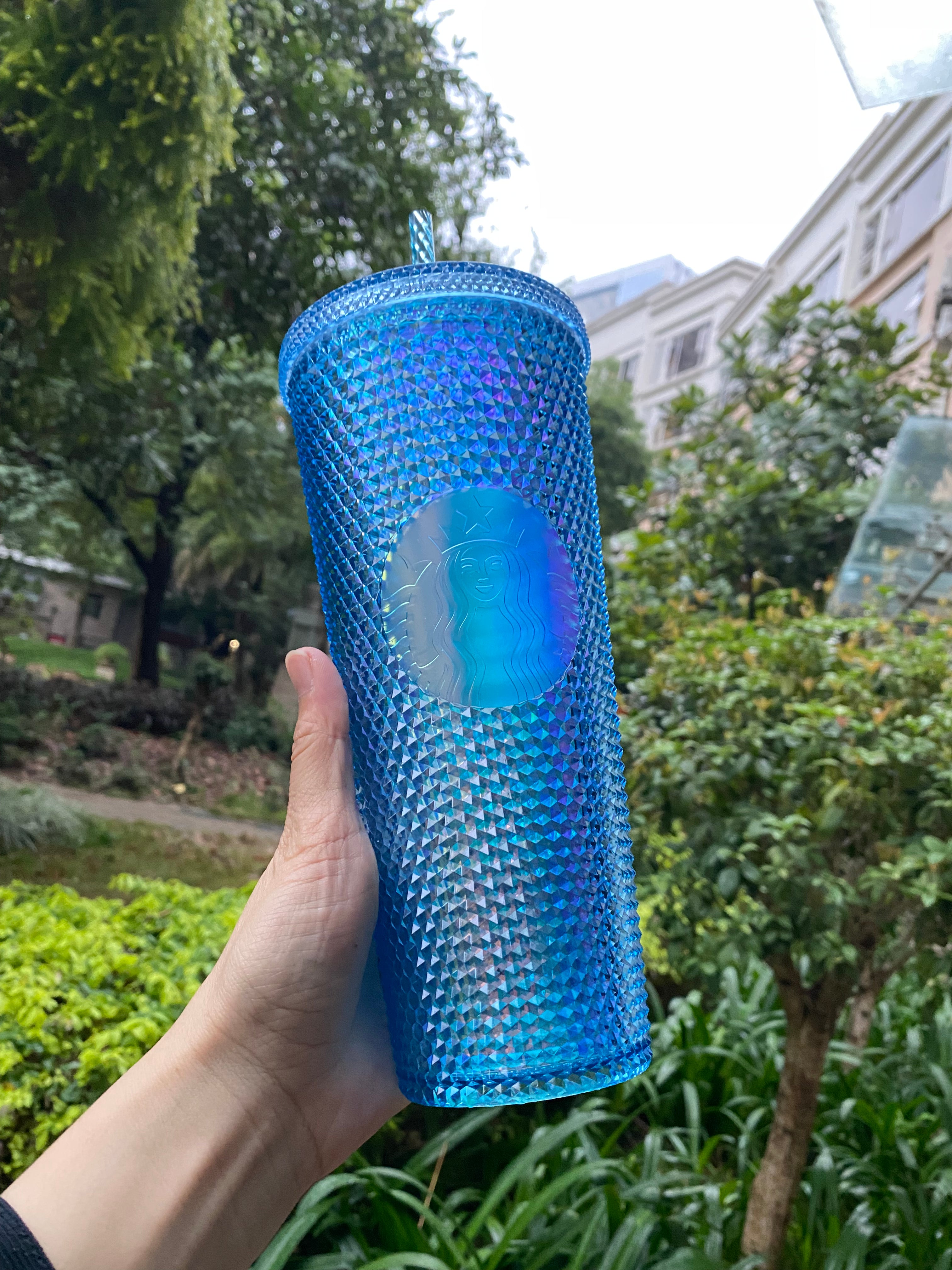 Rare 2022 Starbucks Thailand Blue 24oz Studded Tumbler