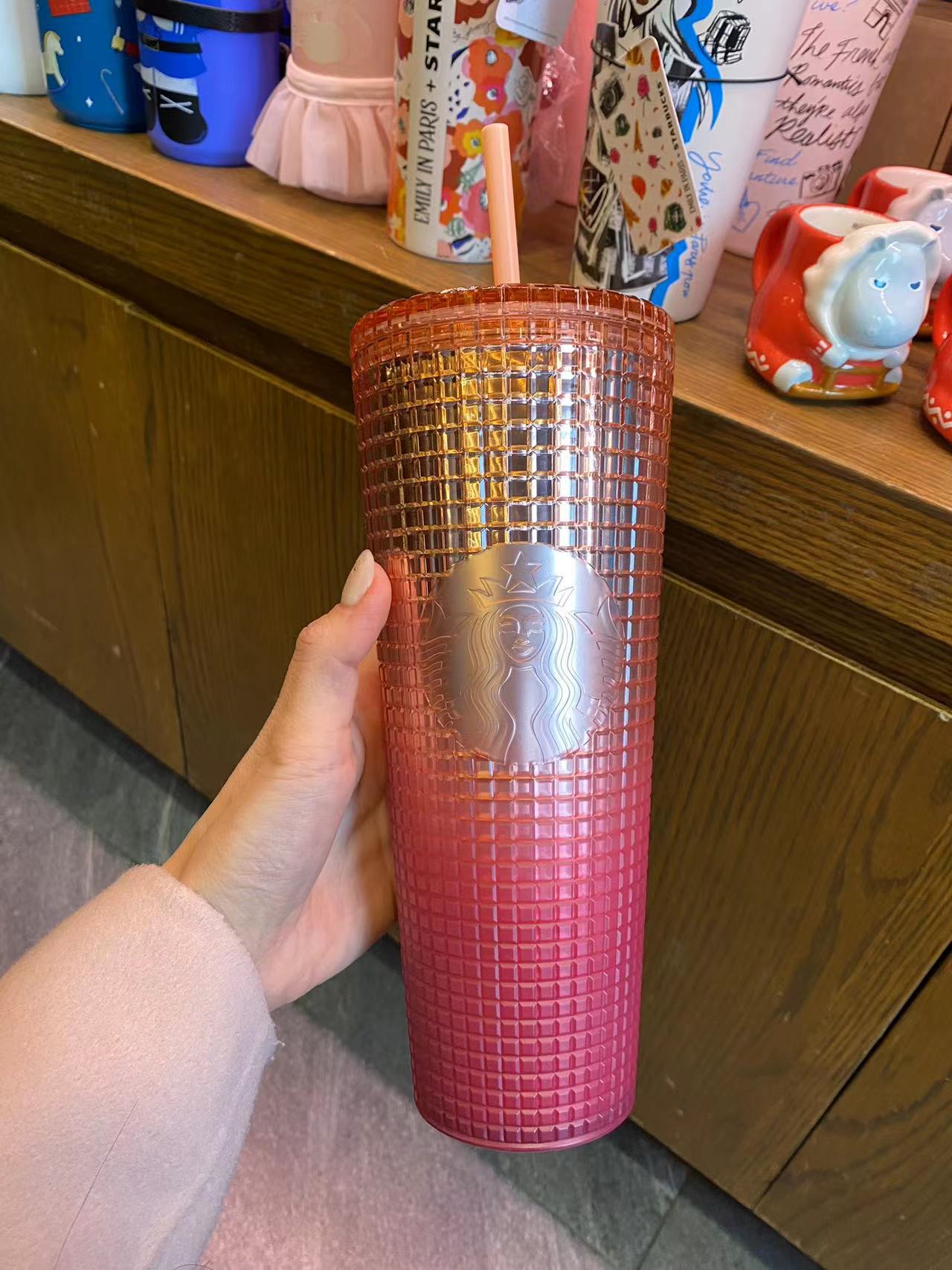 Starbucks cheapest Brown Gradient Grid Tumbler