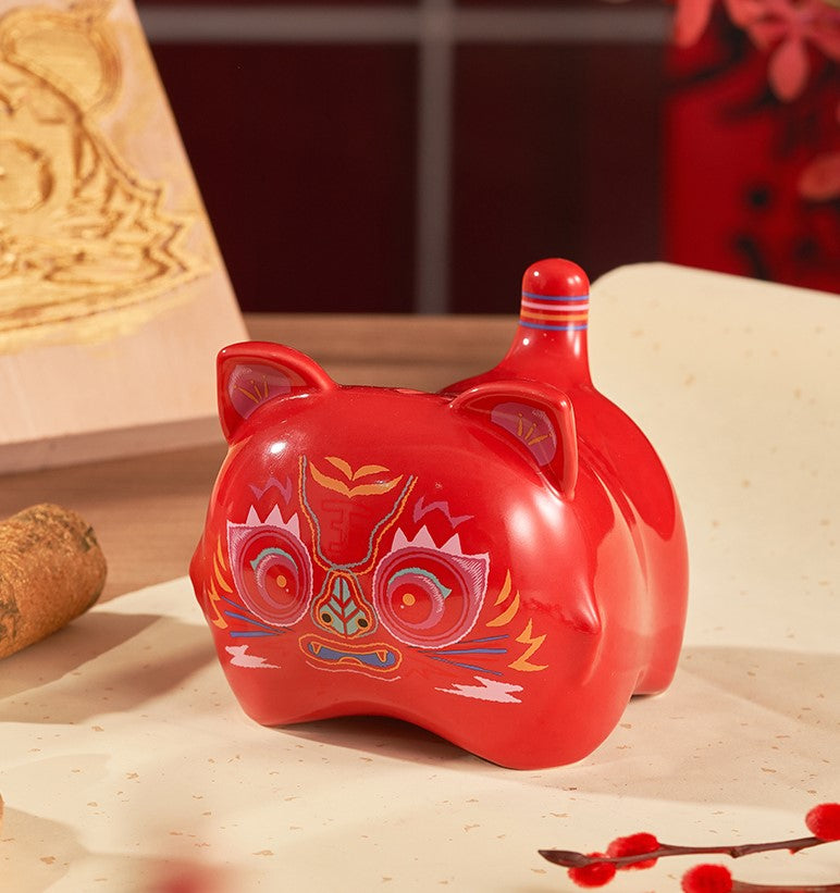 China 2022 Year Of The Tiger Red Piggy Bank