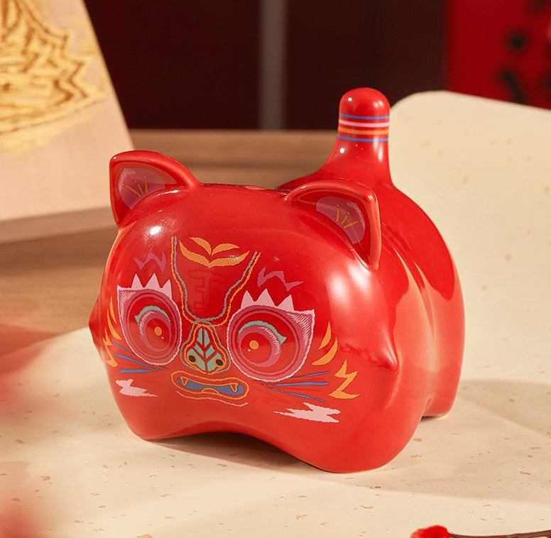 China 2022 Year Of The Tiger Red Piggy Bank