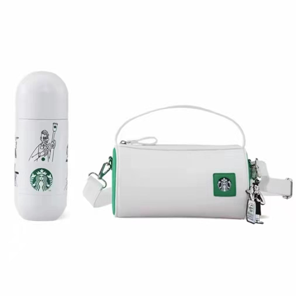 Pre Order Starbucks X Lala Company White Capsule Vacuum 14oz Bottle With A Bag