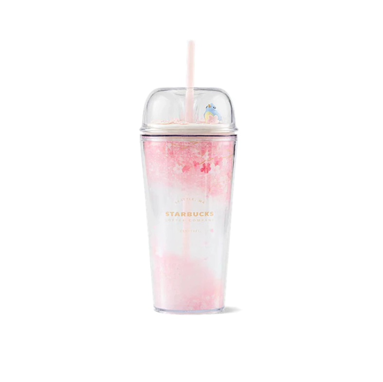 Sale Starbucks 2022 China Pink Sakura Blossom 16oz Plastic Straw Tumbler