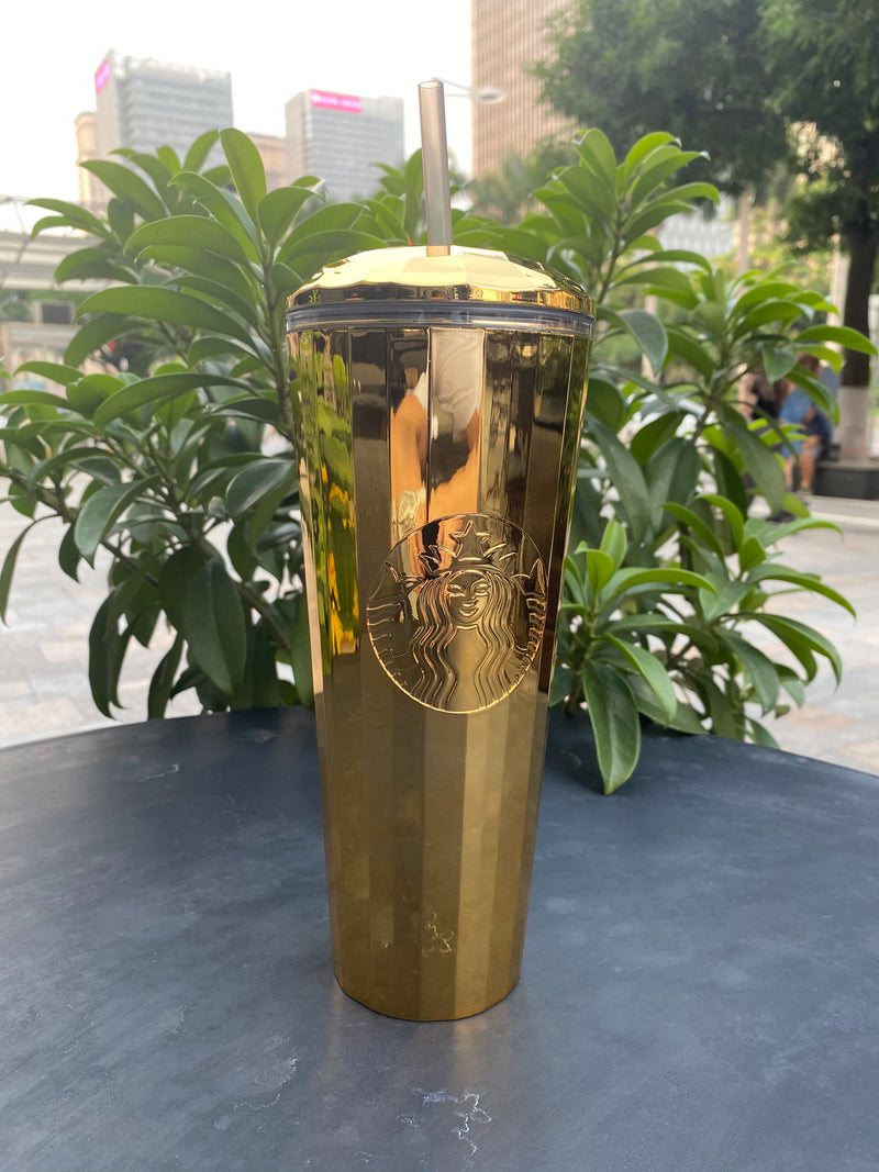 Starbucks 2023 China Bronze Gold Studded Cup 24oz Tumbler