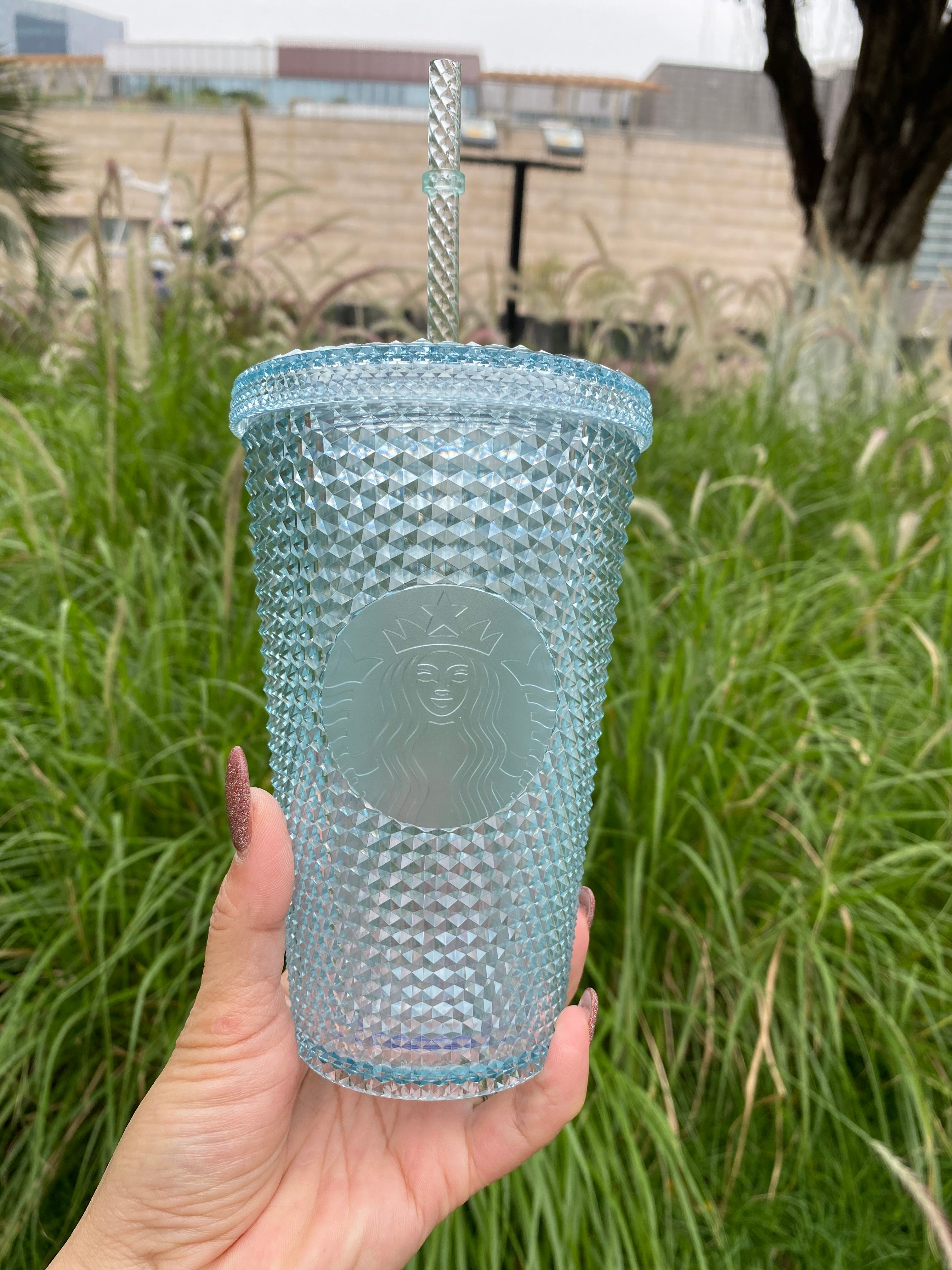 Starbucks Japan Summer Green Transparent 16oz Glass Straw Cup