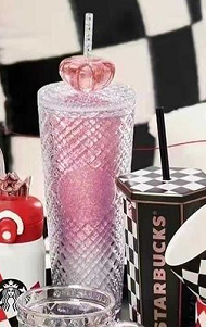 US$ 55.00 - Starbucks 2022 China Valentine's Day Shinning Crown Pink  Glitter Jewel 24oz Cup Tumbler - m.