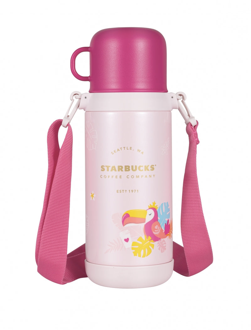 Starbucks 2021 China Summer Colorful Jungle Style Double Head Stainless Steel Thermos